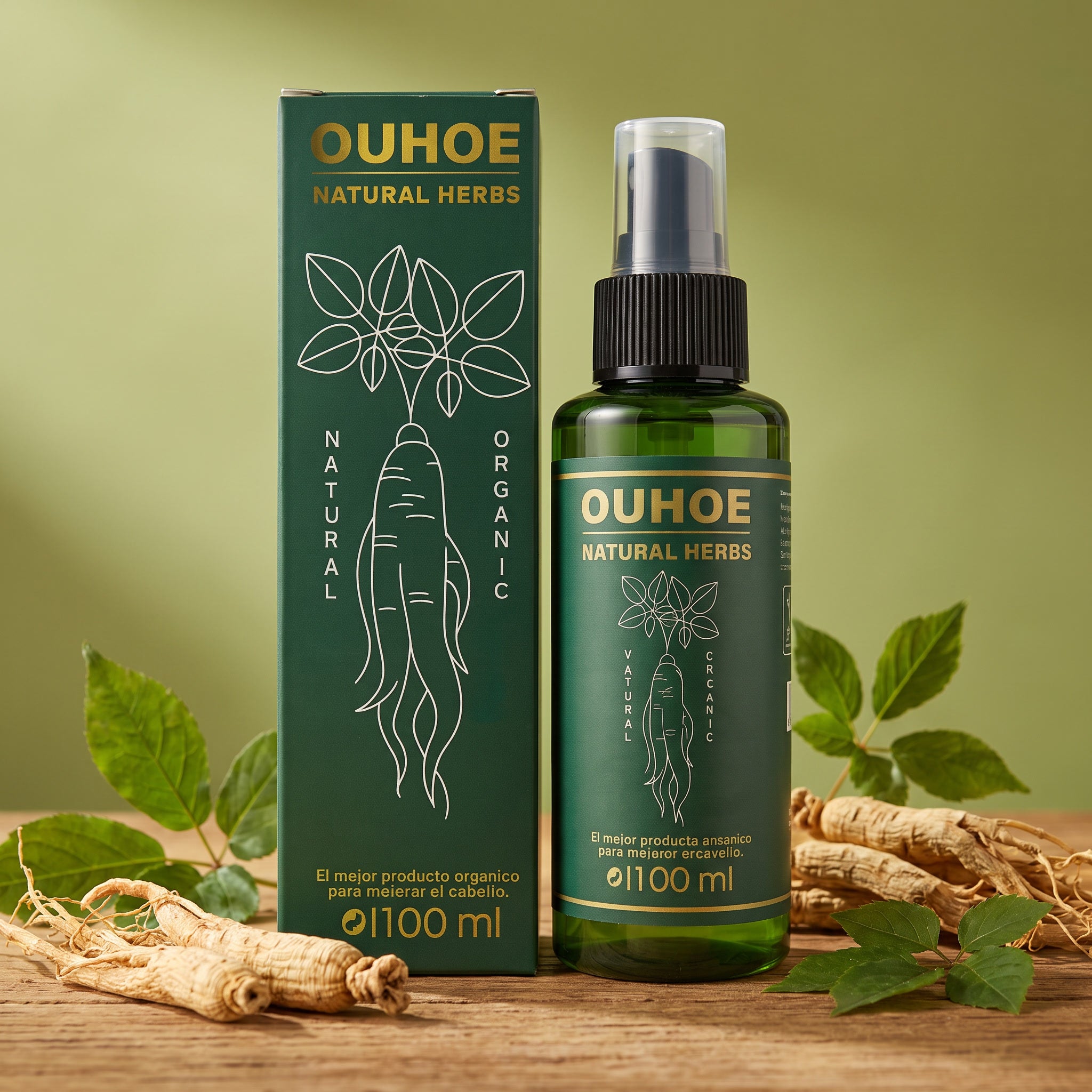Spray para crecimiento del cabello de ginseng